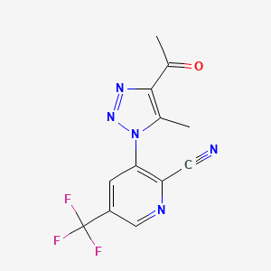 3-(4-acetyl-5-methyl-1H-1,2,3-triazol-1-yl)-5-(trifluoromethyl)-2-pyridinecarbonitrile