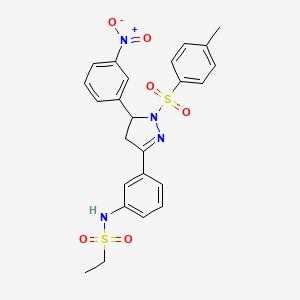 N-(3-(5-(3-nitrophenyl)-1-tosyl-4,5-dihydro-1H-pyrazol-3-yl)phenyl)ethanesulfonamide