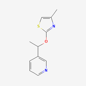molecular formula C11H12N2OS B2710352 3-{1-[(4-Methyl-1,3-thiazol-2-yl)oxy]ethyl}pyridine CAS No. 2202209-61-6