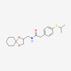 N-(1,4-dioxaspiro[4.5]decan-2-ylmethyl)-2-(4-(isopropylthio)phenyl)acetamide