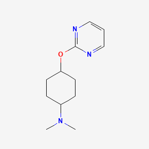 molecular formula C12H19N3O B2710359 N,N-dimethyl-4-(pyrimidin-2-yloxy)cyclohexan-1-amine CAS No. 2198911-40-7