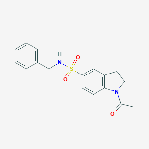 molecular formula C18H20N2O3S B271036 1-acetyl-N-(1-phenylethyl)-5-indolinesulfonamide 