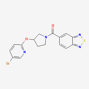 molecular formula C16H13BrN4O2S B2710367 Benzo[c][1,2,5]thiadiazol-5-yl(3-((5-bromopyridin-2-yl)oxy)pyrrolidin-1-yl)methanone CAS No. 1904254-79-0