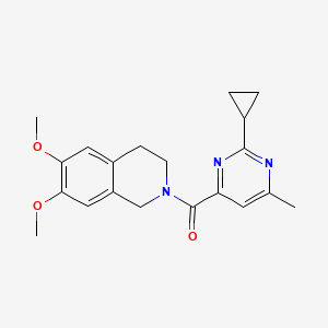 molecular formula C20H23N3O3 B2710368 (2-Cyclopropyl-6-methylpyrimidin-4-yl)-(6,7-dimethoxy-3,4-dihydro-1H-isoquinolin-2-yl)methanone CAS No. 2415552-07-5