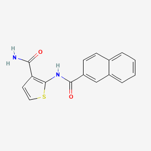 molecular formula C16H12N2O2S B2710369 2-(Naphthalene-2-carbonylamino)thiophene-3-carboxamide CAS No. 784170-14-5