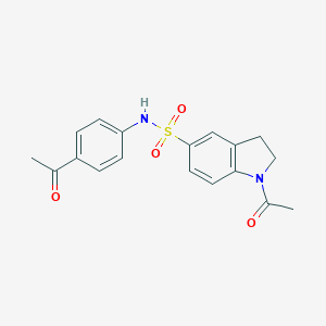 molecular formula C18H18N2O4S B271037 1-acetyl-N-(4-acetylphenyl)-5-indolinesulfonamide 