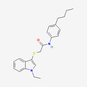 molecular formula C22H26N2OS B2710370 N-(4-butylphenyl)-2-(1-ethylindol-3-yl)sulfanylacetamide CAS No. 851411-96-6