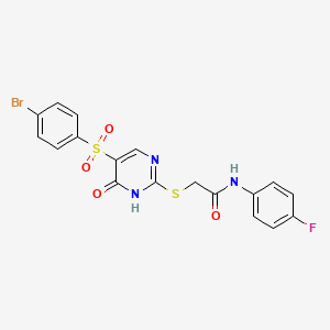 2-({5-[(4-bromophenyl)sulfonyl]-6-oxo-1,6-dihydropyrimidin-2-yl}sulfanyl)-N-(4-fluorophenyl)acetamide