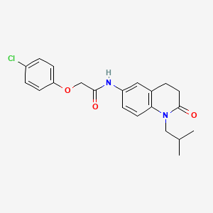 molecular formula C21H23ClN2O3 B2710377 2-(4-chlorophenoxy)-N-(1-isobutyl-2-oxo-1,2,3,4-tetrahydroquinolin-6-yl)acetamide CAS No. 941991-48-6