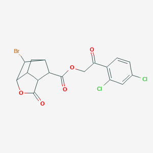 2-(2,4-dichlorophenyl)-2-oxoethyl 6-bromo-2-oxohexahydro-2H-3,5-methanocyclopenta[b]furan-7-carboxylate