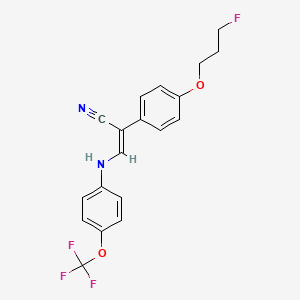 molecular formula C19H16F4N2O2 B2710388 (2Z)-2-[4-(3-fluoropropoxy)phenyl]-3-{[4-(trifluoromethoxy)phenyl]amino}prop-2-enenitrile CAS No. 477888-58-7