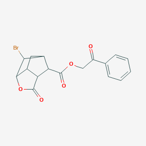 molecular formula C17H15BrO5 B271039 2-oxo-2-phenylethyl 6-bromo-2-oxohexahydro-2H-3,5-methanocyclopenta[b]furan-7-carboxylate 