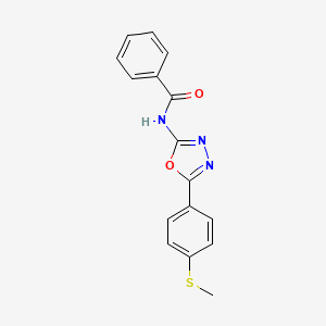molecular formula C16H13N3O2S B2710398 N-[5-(4-methylsulfanylphenyl)-1,3,4-oxadiazol-2-yl]benzamide CAS No. 886916-14-9