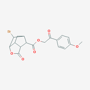 2-(4-methoxyphenyl)-2-oxoethyl 6-bromo-2-oxohexahydro-2H-3,5-methanocyclopenta[b]furan-7-carboxylate