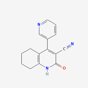 molecular formula C15H13N3O B2710401 2-Oxo-4-(pyridin-3-yl)-1,2,5,6,7,8-hexahydroquinoline-3-carbonitrile CAS No. 163978-35-6