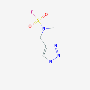 molecular formula C5H9FN4O2S B2710405 N-Methyl-N-[(1-methyltriazol-4-yl)methyl]sulfamoyl fluoride CAS No. 2411274-44-5