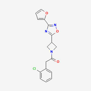 molecular formula C17H14ClN3O3 B2710408 2-(2-Chlorophenyl)-1-(3-(3-(furan-2-yl)-1,2,4-oxadiazol-5-yl)azetidin-1-yl)ethanone CAS No. 1428372-92-2