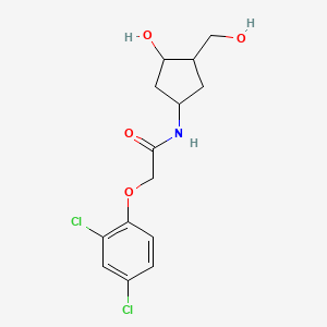 molecular formula C14H17Cl2NO4 B2710410 2-(2,4-dichlorophenoxy)-N-(3-hydroxy-4-(hydroxymethyl)cyclopentyl)acetamide CAS No. 1421496-81-2
