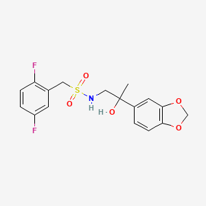 molecular formula C17H17F2NO5S B2710412 N-(2-(苯并[d][1,3]二噁杂环-5-基)-2-羟基丙基)-1-(2,5-二氟苯基)甲烷磺酰胺 CAS No. 1396714-20-7