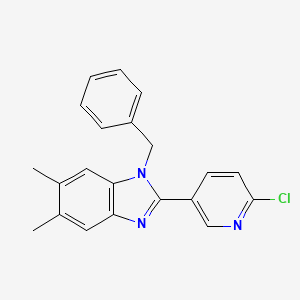 molecular formula C21H18ClN3 B2710413 1-Benzyl-2-(6-chloropyridin-3-yl)-5,6-dimethylbenzimidazole CAS No. 337920-59-9