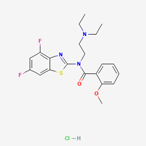 molecular formula C21H24ClF2N3O2S B2710417 N-(2-(diethylamino)ethyl)-N-(4,6-difluorobenzo[d]thiazol-2-yl)-2-methoxybenzamide hydrochloride CAS No. 1216788-19-0