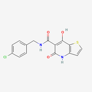 B2710418 N-[(4-chlorophenyl)methyl]-7-hydroxy-5-oxo-4H-thieno[3,2-b]pyridine-6-carboxamide CAS No. 1251596-10-7