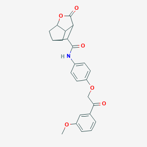 molecular formula C24H23NO6 B271042 N-{4-[2-(3-methoxyphenyl)-2-oxoethoxy]phenyl}-2-oxohexahydro-2H-3,5-methanocyclopenta[b]furan-7-carboxamide 