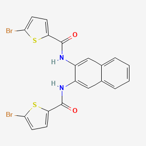 5-bromo-N-[3-[(5-bromothiophene-2-carbonyl)amino]naphthalen-2-yl]thiophene-2-carboxamide