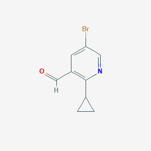 molecular formula C9H8BrNO B2710422 5-Bromo-2-cyclopropylpyridine-3-carbaldehyde CAS No. 2248325-23-5