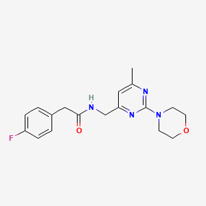 molecular formula C18H21FN4O2 B2710430 2-(4-fluorophenyl)-N-((6-methyl-2-morpholinopyrimidin-4-yl)methyl)acetamide CAS No. 1797657-17-0