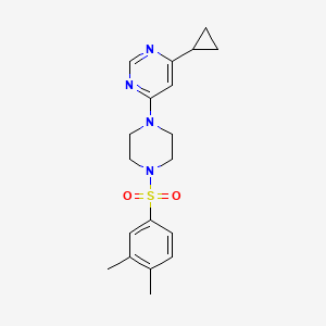 molecular formula C19H24N4O2S B2710431 4-Cyclopropyl-6-(4-((3,4-dimethylphenyl)sulfonyl)piperazin-1-yl)pyrimidine CAS No. 1797589-06-0