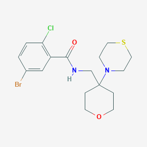 molecular formula C17H22BrClN2O2S B2710438 5-Bromo-2-chloro-N-[(4-thiomorpholin-4-yloxan-4-yl)methyl]benzamide CAS No. 2415532-77-1