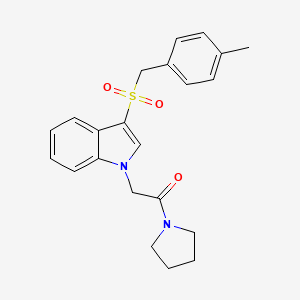 molecular formula C22H24N2O3S B2710440 3-[(4-methylbenzyl)sulfonyl]-1-(2-oxo-2-pyrrolidin-1-ylethyl)-1H-indole CAS No. 878057-85-3