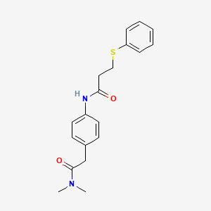 molecular formula C19H22N2O2S B2710445 N-(4-(2-(dimethylamino)-2-oxoethyl)phenyl)-3-(phenylthio)propanamide CAS No. 1207023-20-8