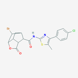 molecular formula C19H16BrClN2O3S B271045 6-bromo-N-[4-(4-chlorophenyl)-5-methyl-1,3-thiazol-2-yl]-2-oxohexahydro-2H-3,5-methanocyclopenta[b]furan-7-carboxamide 