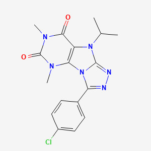 molecular formula C17H17ClN6O2 B2710461 3-(4-氯苯基)-9-异丙基-5,7-二甲基-5H-[1,2,4]三唑并[4,3-e]嘧啶-6,8(7H,9H)-二酮 CAS No. 921555-15-9