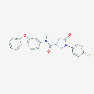 molecular formula C23H17ClN2O3 B271048 1-(4-chlorophenyl)-N-dibenzo[b,d]furan-3-yl-5-oxo-3-pyrrolidinecarboxamide 