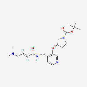 molecular formula C21H32N4O4 B2710499 Tert-butyl (3S)-3-[4-[[[(E)-4-(dimethylamino)but-2-enoyl]amino]methyl]pyridin-3-yl]oxypyrrolidine-1-carboxylate CAS No. 2411179-69-4