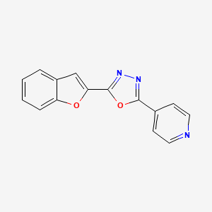molecular formula C15H9N3O2 B2710503 2-(Benzofuran-2-yl)-5-(pyridin-4-yl)-1,3,4-oxadiazole CAS No. 1081113-95-2