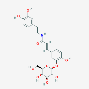 B2710505 (E)-N-[2-(4-Hydroxy-3-methoxyphenyl)ethyl]-3-[4-methoxy-3-[(2S,3R,4R,5S,6R)-3,4,5-trihydroxy-6-(hydroxymethyl)oxan-2-yl]oxyphenyl]prop-2-enamide CAS No. 1408298-11-2
