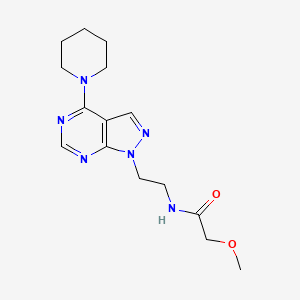 molecular formula C15H22N6O2 B2710508 2-methoxy-N-(2-(4-(piperidin-1-yl)-1H-pyrazolo[3,4-d]pyrimidin-1-yl)ethyl)acetamide CAS No. 1172881-54-7