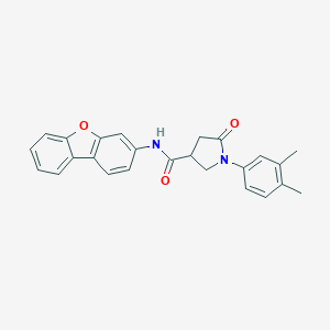 molecular formula C25H22N2O3 B271051 N-(dibenzo[b,d]furan-3-yl)-1-(3,4-dimethylphenyl)-5-oxopyrrolidine-3-carboxamide 