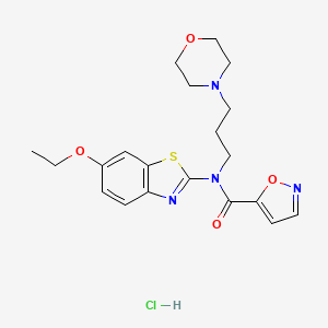 molecular formula C20H25ClN4O4S B2710510 N-(6-ethoxybenzo[d]thiazol-2-yl)-N-(3-morpholinopropyl)isoxazole-5-carboxamide hydrochloride CAS No. 1189960-33-5