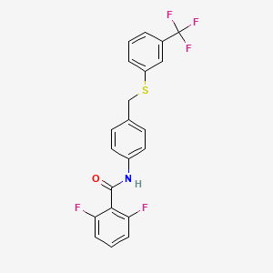 molecular formula C21H14F5NOS B2710518 2,6-difluoro-N-[4-[[3-(trifluoromethyl)phenyl]sulfanylmethyl]phenyl]benzamide CAS No. 338398-64-4