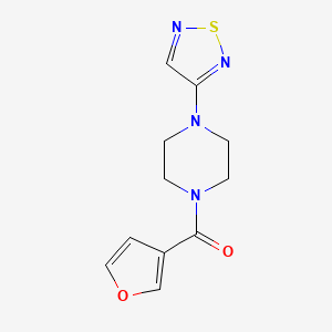 molecular formula C11H12N4O2S B2710530 1-(Furan-3-carbonyl)-4-(1,2,5-thiadiazol-3-yl)piperazine CAS No. 2097883-55-9