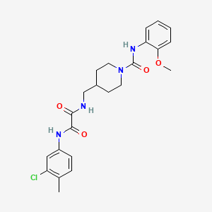 molecular formula C23H27ClN4O4 B2710531 N1-(3-chloro-4-methylphenyl)-N2-((1-((2-methoxyphenyl)carbamoyl)piperidin-4-yl)methyl)oxalamide CAS No. 1235666-86-0