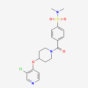 molecular formula C19H22ClN3O4S B2710536 4-(4-((3-chloropyridin-4-yl)oxy)piperidine-1-carbonyl)-N,N-dimethylbenzenesulfonamide CAS No. 2034430-86-7