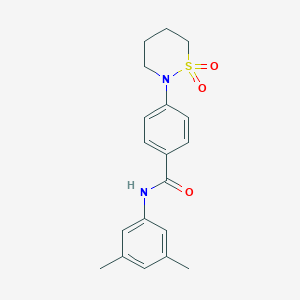 molecular formula C19H22N2O3S B2710549 N-(3,5-dimethylphenyl)-4-(1,1-dioxothiazinan-2-yl)benzamide CAS No. 899994-23-1