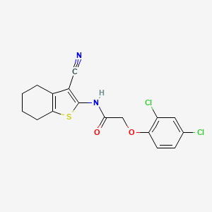 molecular formula C17H14Cl2N2O2S B2710552 N-(3-cyano-4,5,6,7-tetrahydro-1-benzothiophen-2-yl)-2-(2,4-dichlorophenoxy)acetamide CAS No. 300377-13-3