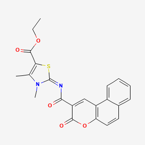Ethyl 3,4-dimethyl-2-(3-oxobenzo[f]chromene-2-carbonyl)imino-1,3-thiazole-5-carboxylate